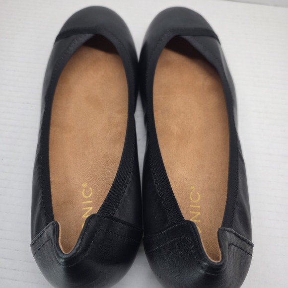 Vionic Caroll Women's 9.5 Black Leather Ballet Flats Orthotic Comfort - Picture 5 of 12